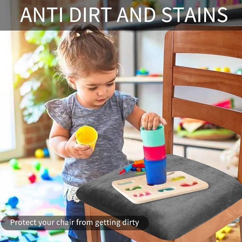 Dining Room Chair Seat Covers Removable Washable Elastic Cushion Covers For Upholstered Dining Chair