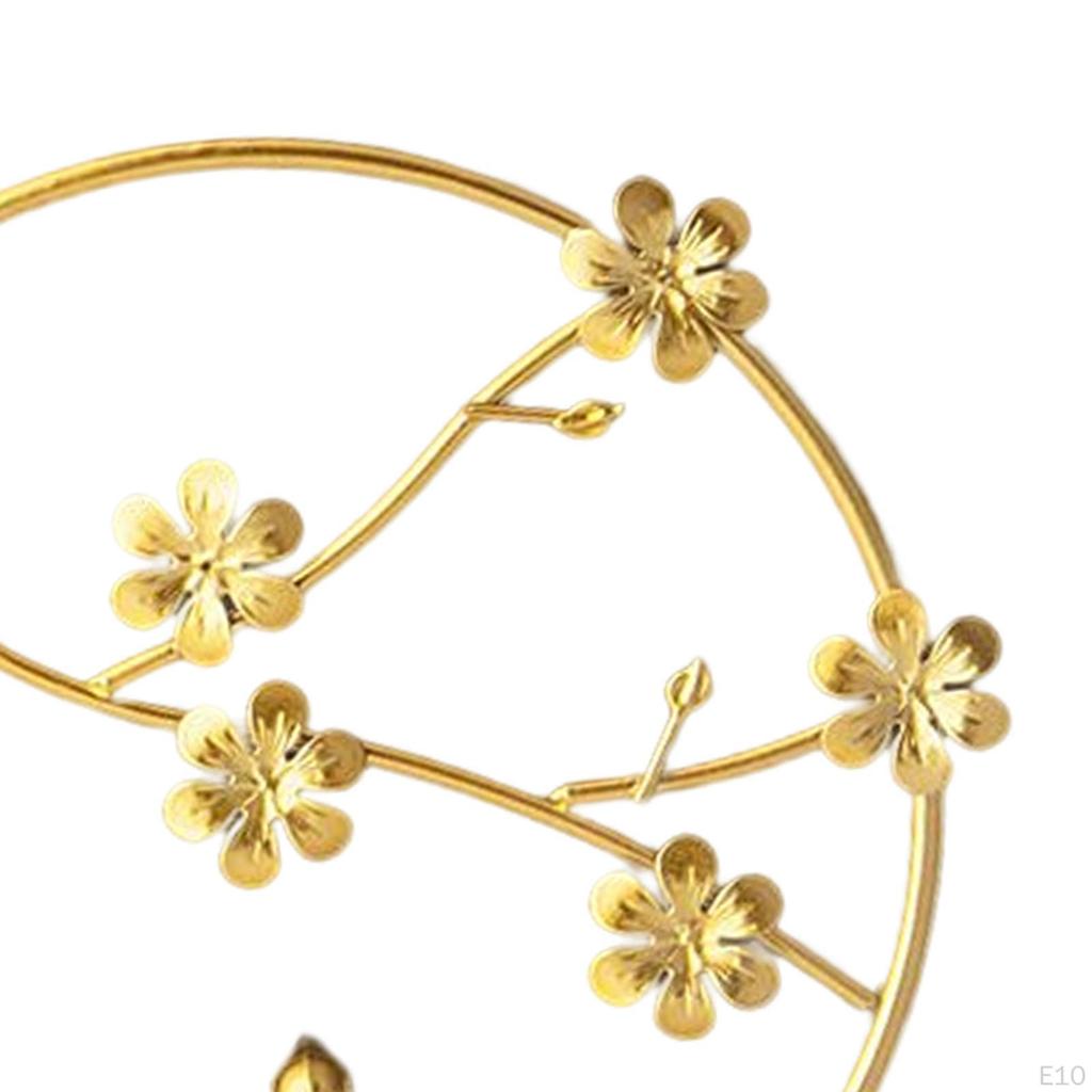 Flowers Sculpture Desk Figure Iron Crafts Metal Statue Figurine for Housewarming, Home, Spring