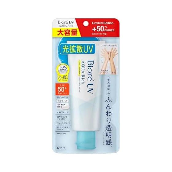 Kao Biore UV Aqua Rich Light Up Эссенция Большой Объем 105 г