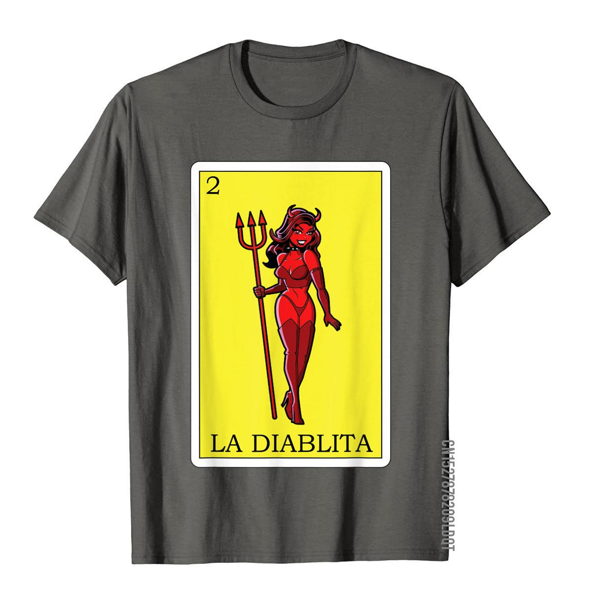 La Diablita Lottery Gift Mexican Lottery La Diablita TShirt Cotton Family Tops Tees Fashionable Mens T Shirts Summer S