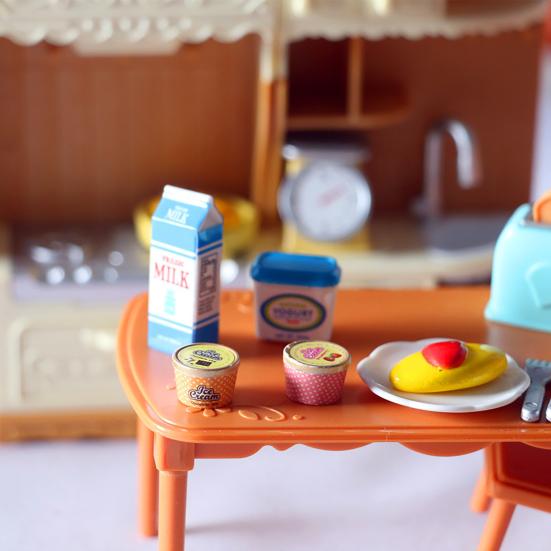 5Pcs/Set Miniature Food Cute Realistic Resin Tiny  Milk Yogurt Ketchup Cans Food Plastic Model Toy for Kids