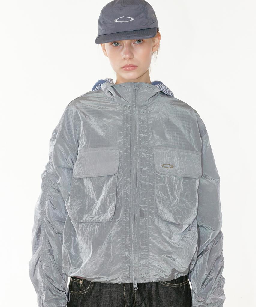 Noiago Noi1809 Line Shirring Windbreaker (Gray)