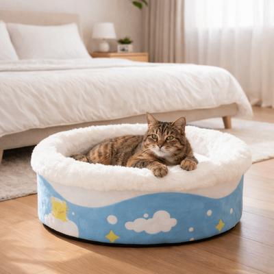 Cat Bed Cave Warm Bathtub Cat Bed Thicken Round Cat Sleeping Bag Comfortable Soft Plush Pet Nest Winter
