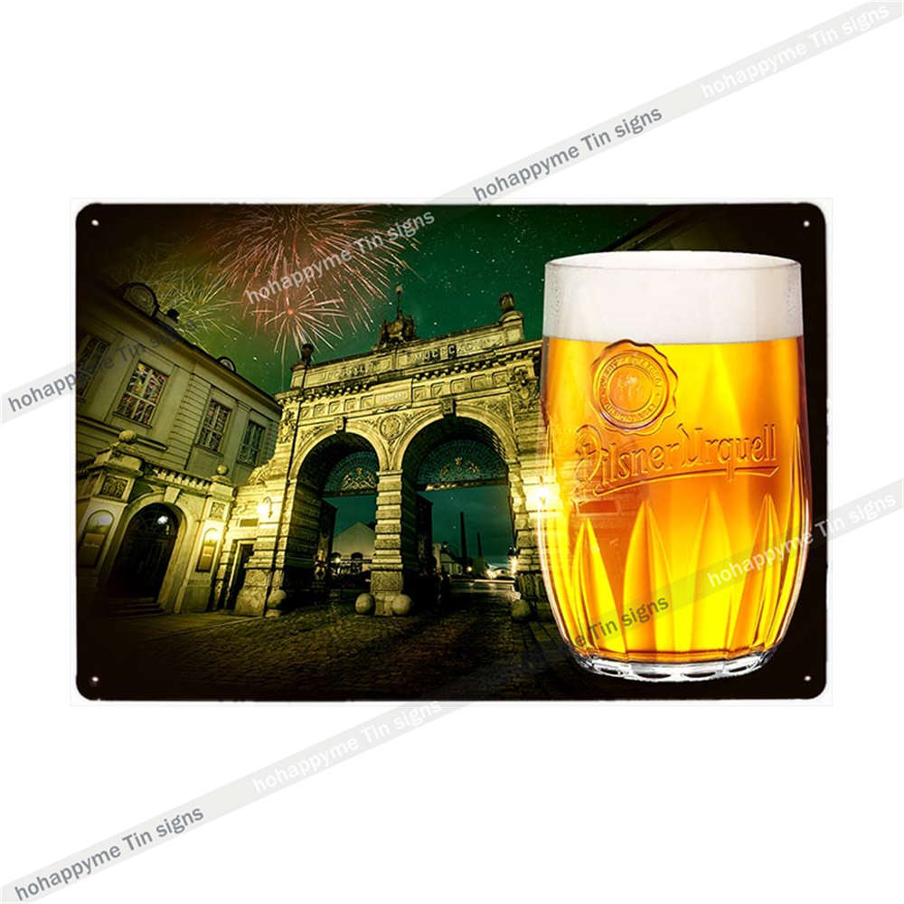 Pilsner Urquell Metal Wall Art Poster Belgium Beer Sign Vintage Bar Man Cave Club Tin Painting Decor Plaque Decoration 20x30cm