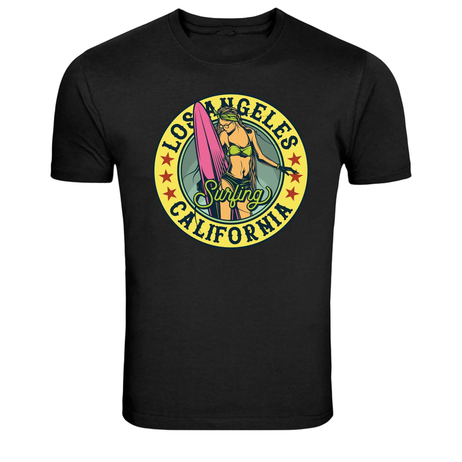 Los Angeles Surfing California Vintage Beach Graphic T-Shirt S