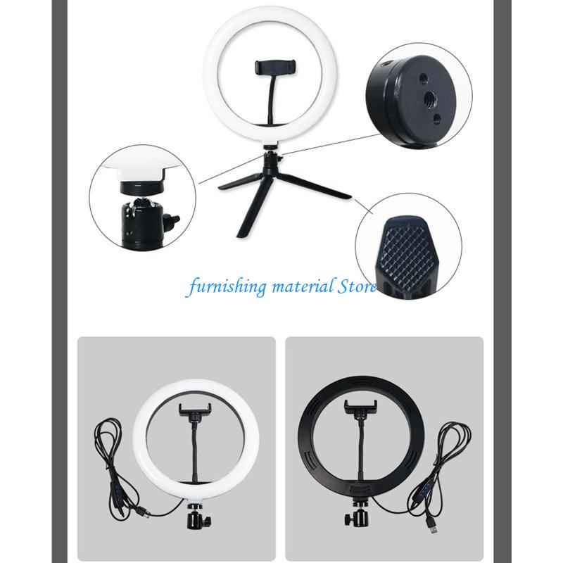 Y5GD 10in LED Ring Lamp with Tripod Stand and Cellphone Holder Selfie Fill Light