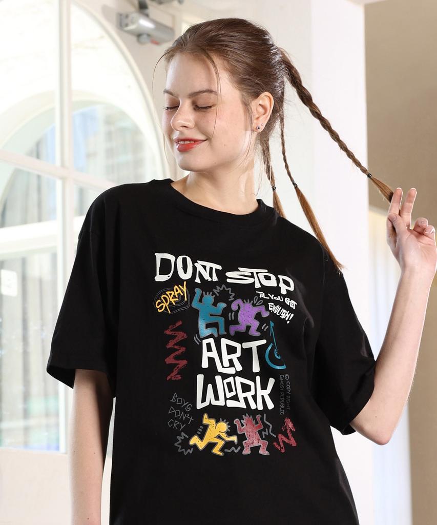 GHOST REPUBLIC Dont Stop Graphic Short Sleeve T-Shirt 2 Colors Gt-370
