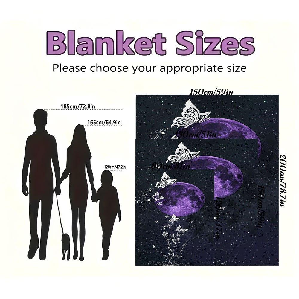 Purple Moon Butterfly Wallpapers for iPhone & AndroidBlanket Flannel Throw Blanket for Sofa, Bed, Travel, Camping, Office