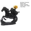 Unique Holiday Gift Headless Horseman Statue with Pumpkin, Horror Knight Holding Pumpkin Decorative Resin Ornament, Halloween Horse Sculpture