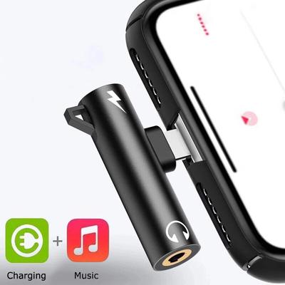 2 In 1 Adapter For iPhone 13 12 11 X 7 8 3.5mm AUX Headphone Jack Audio Charger