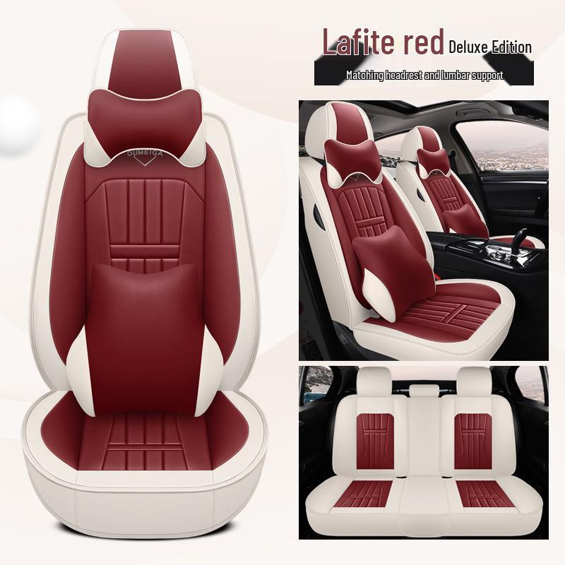 Universal Leather Car Seat Cover for All Seasons - Full Surround Cushion