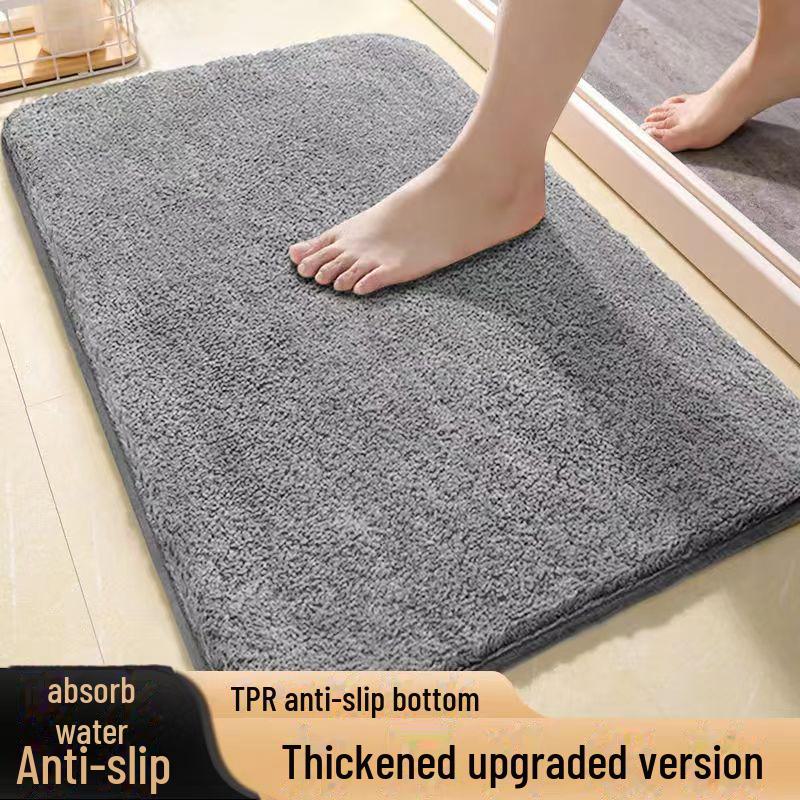 

Утолщенные нескользящие впитывающие коврики для ванной комнаты - водонепроницаемые и грязеотталкивающие коврики для дверей и туалетных ножек. 40x60 cm серый