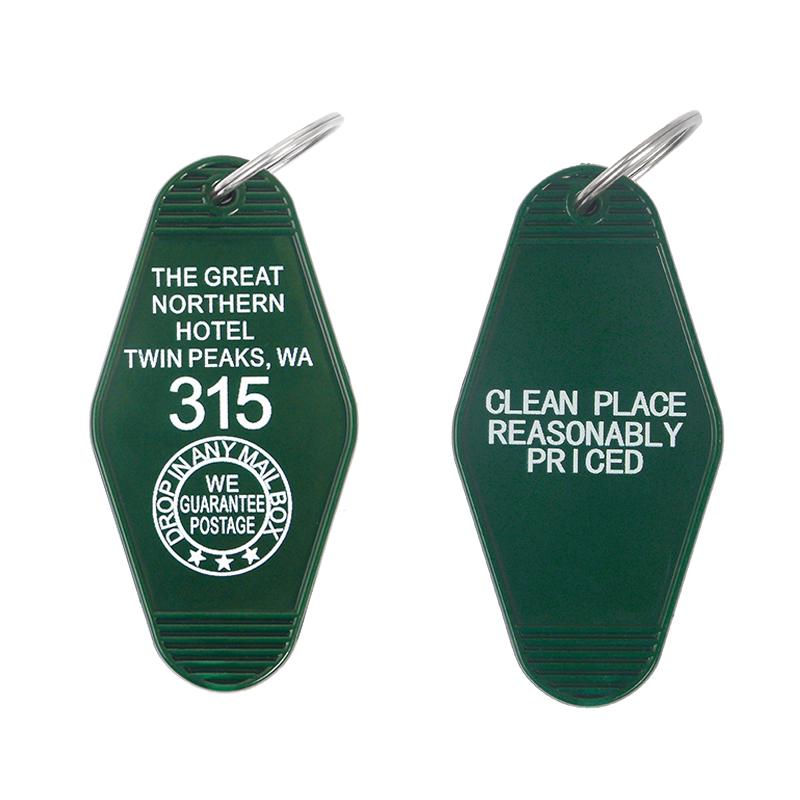 ON SALE Gold printed TWIN PEAKS Inspired "Great Nothern Hotel" keychain ON SALE Gold printed TWIN PEAKS Inspired "Great Nothern Hotel" keychain