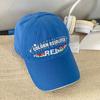 Flower embroidery baseball cap women's wide brim big face showing face small cap big head circumference versatile hat