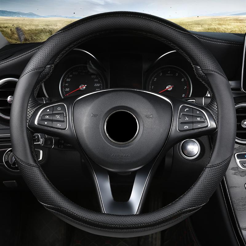 DERMAY Car Steering Wheel Cover PU Leather for VW Golf Polo Passat Bora Touran UP! Tiguan Jetta Beetle Teramont Auto