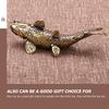 Kupfer Koi Ornament Karpfen Figur Statue Schreibtischschmuck Tisch Vintage Dekor Handwerk Retro Zuhause Modell Tischplatte