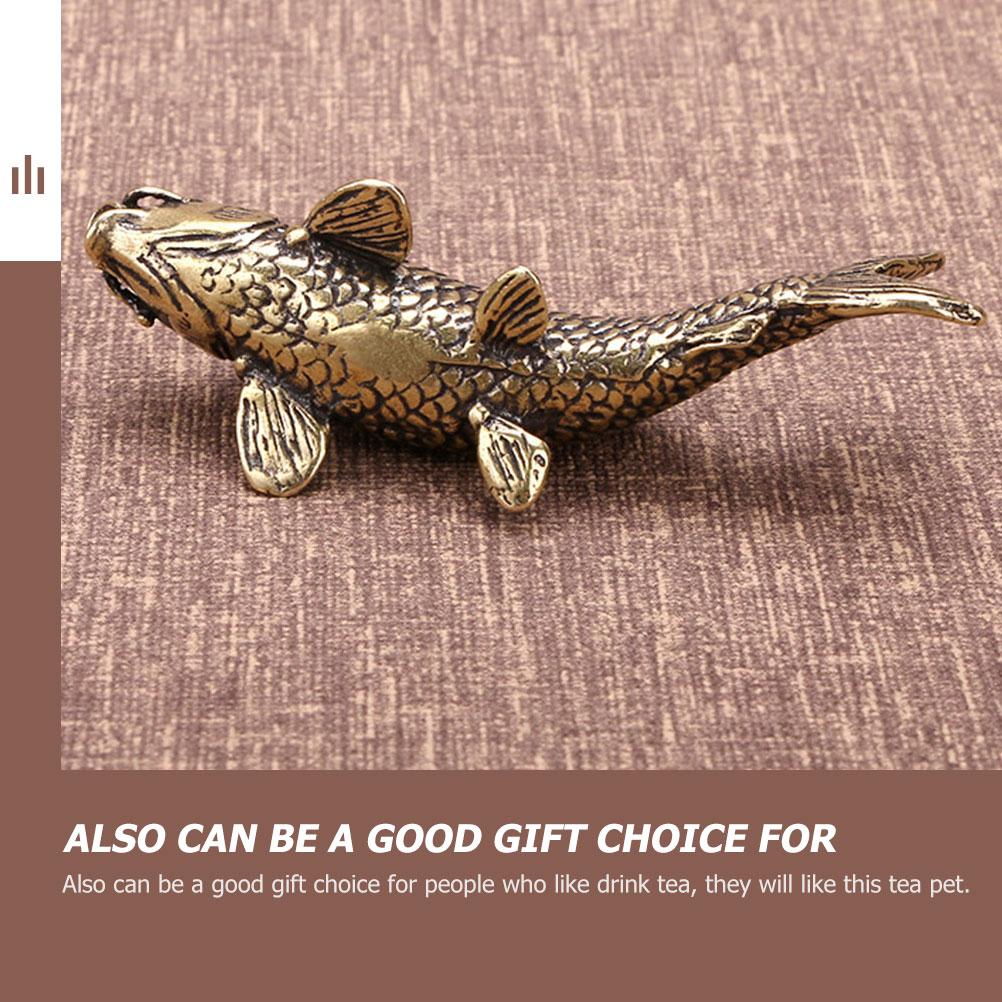 Kupfer Koi Ornament Karpfen Figur Statue Schreibtischschmuck Tisch Vintage Dekor Handwerk Retro Zuhause Modell Tischplatte