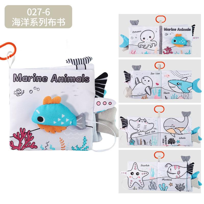 Source Factory 0-3 Years Old Baby Baby Cloth Book Animal Tail Cloth Book Early Teaching Hand Tearing Book Quiet Cloth Book Toy