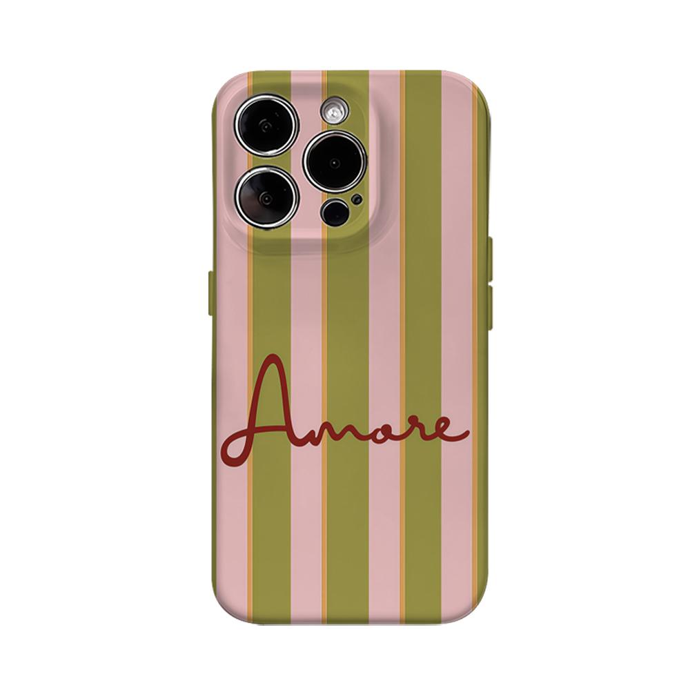 

Striped Amore Phone Case for IPhone 16 15 14 13 12 11 X XS XR XSMAX 7 8 Pro Max Plus Double-layer Back Cover IPHONEXSMAX