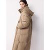 ELLE Women's High-Neck Knit Panel 90% White Duck Down Jacket
