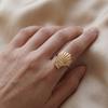 Exquisite Shell Finger Ring Surprise Open-and-close Ring Trendy Artificial Pearl Ring  Hipster