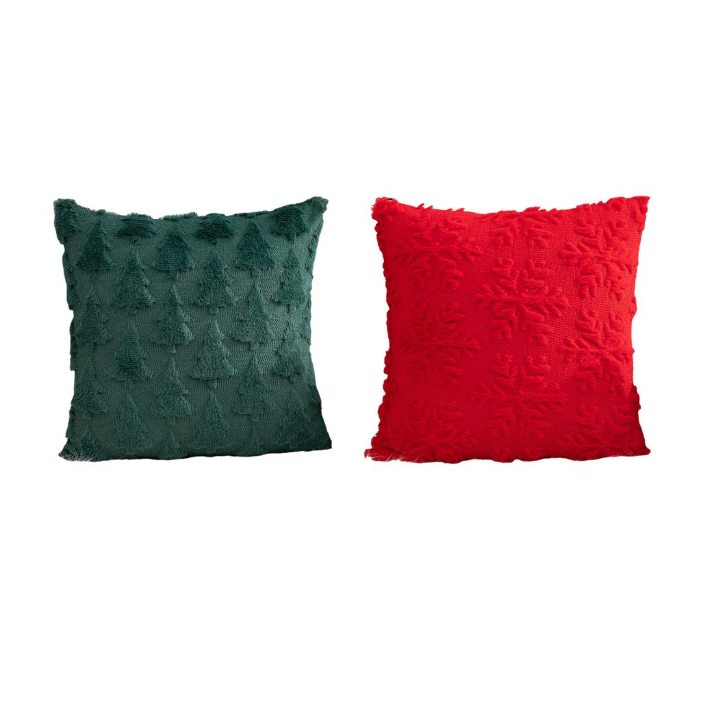Christmas Jacquard Throw Pillow Case 45x45cm Home Cushions Cover for Lounges or Bedroom