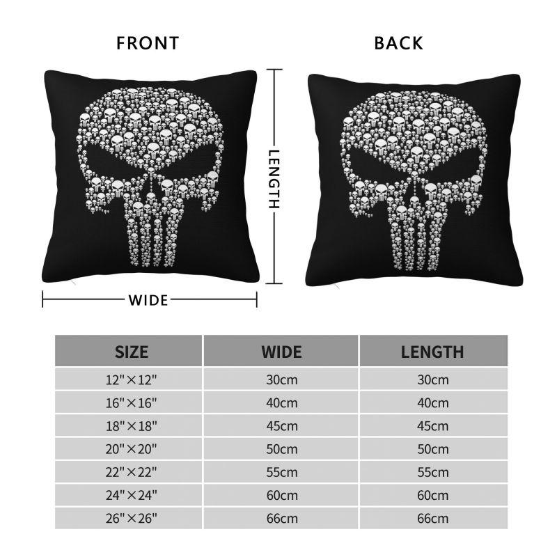 Custom Marvel Super Hero Punisher Skull Cushion Cover 40x40cm Comics Film Velvet Cute Throw Pillow Case for Sofa