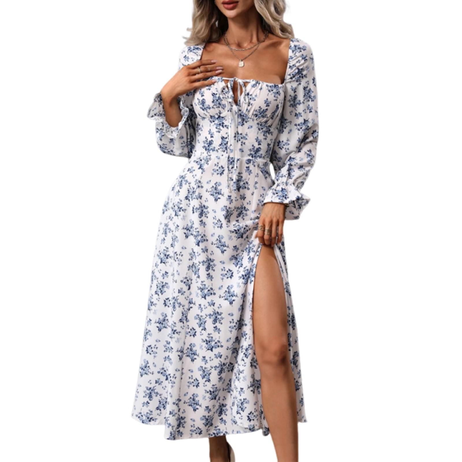 

Женское платье с V-образным вырезом, открытыми плечами, эластичная плиссированная юбка, повседневное платье со складками XL белый