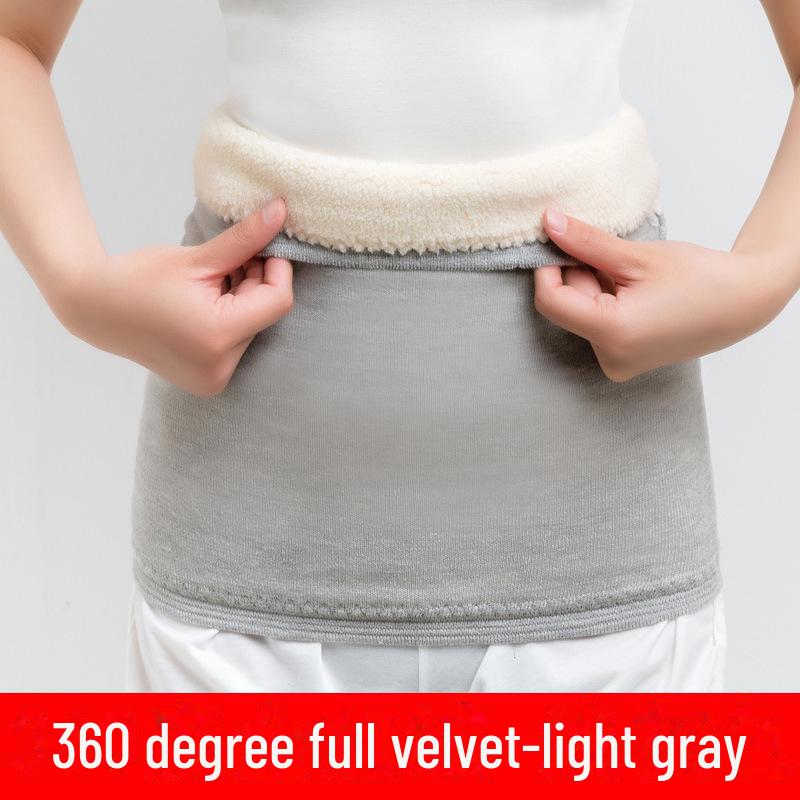 

Вязаный пояс с бархатной подкладкой - унисекс, поддержка живота и талии для пожилых людей на осень/зиму 360 degree full velvet светло-серый