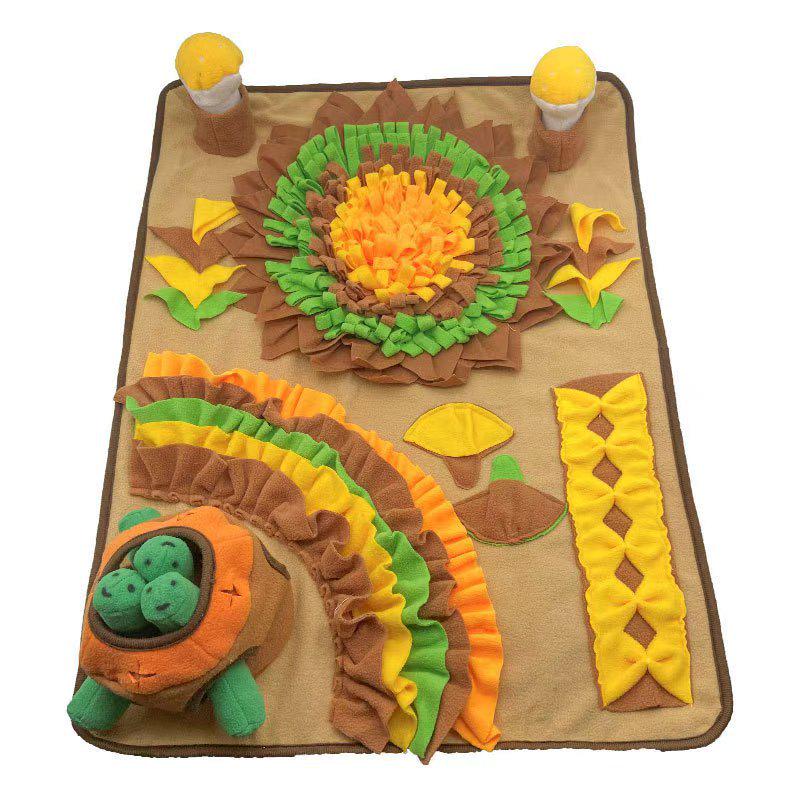 Pet Activity Pad: Energy-boosting Sniffing Mat for Dogs & Cats with Hidden Treats, Food Dispenser, and Toys