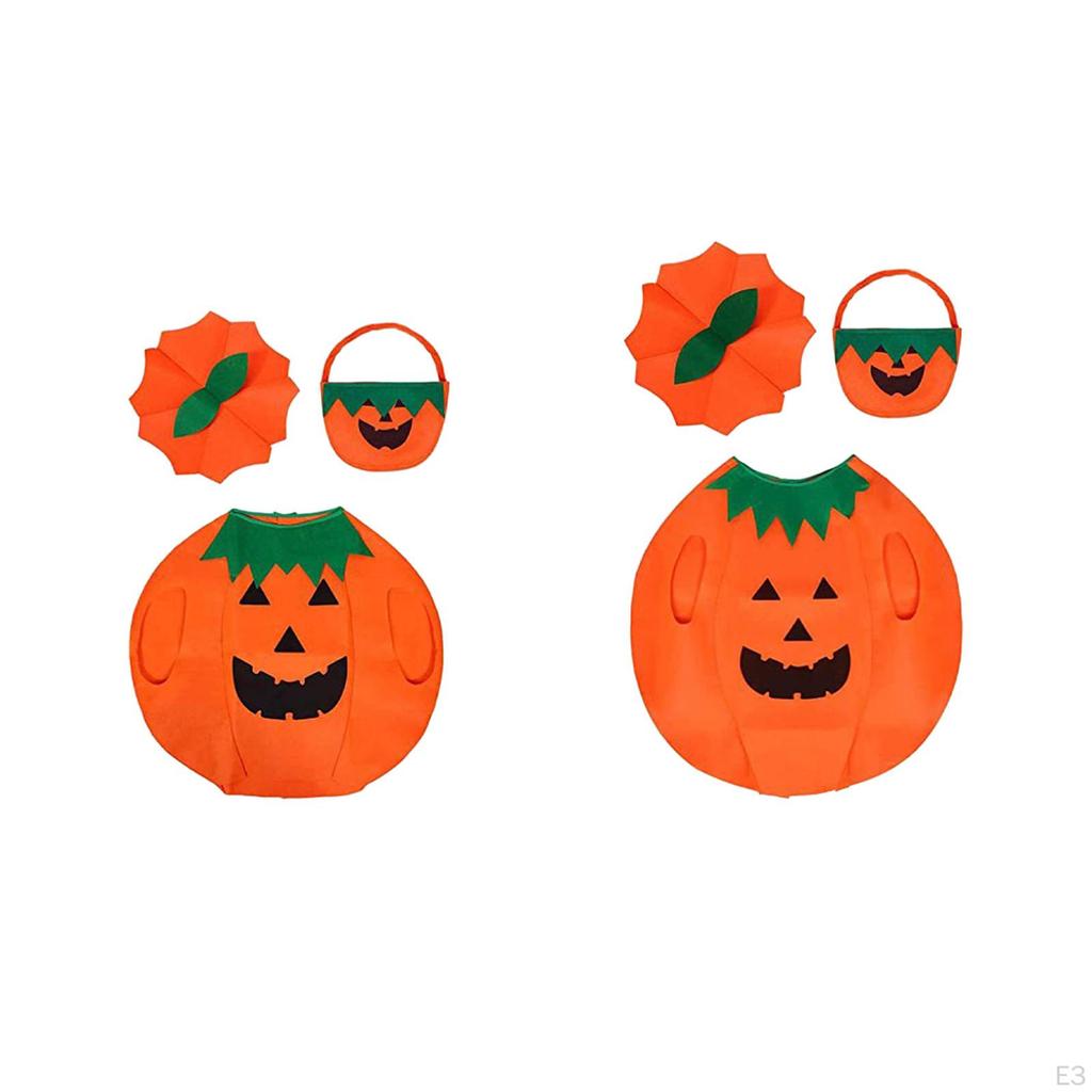 Halloween Pumpkin Costume Accessories Breathable with Toy Basket Cosplay Party