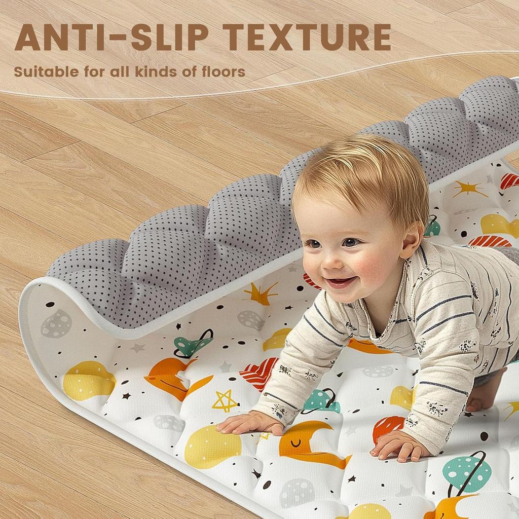 Baby Play Mat for Floor, 50x50 Inch Playmat for Playpen, Thicken Soft Padding Sponge Playmats for Babies and Toddlers Infants, Foldable and Machine