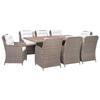 Day and Night - Day and Night Garden Dining Set 9 Pieces and Brown Synthetic Rattan Cushions