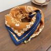 Chic Autumn/Winter Silk Scarf with Magnetic Golden Ball Clasp – Korean Style Neck Warmer