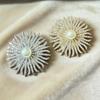 Fashion Metal Sun Flower Pearl Brooches For Women Clothing Coat Badges Jewelry Accessries Gifts