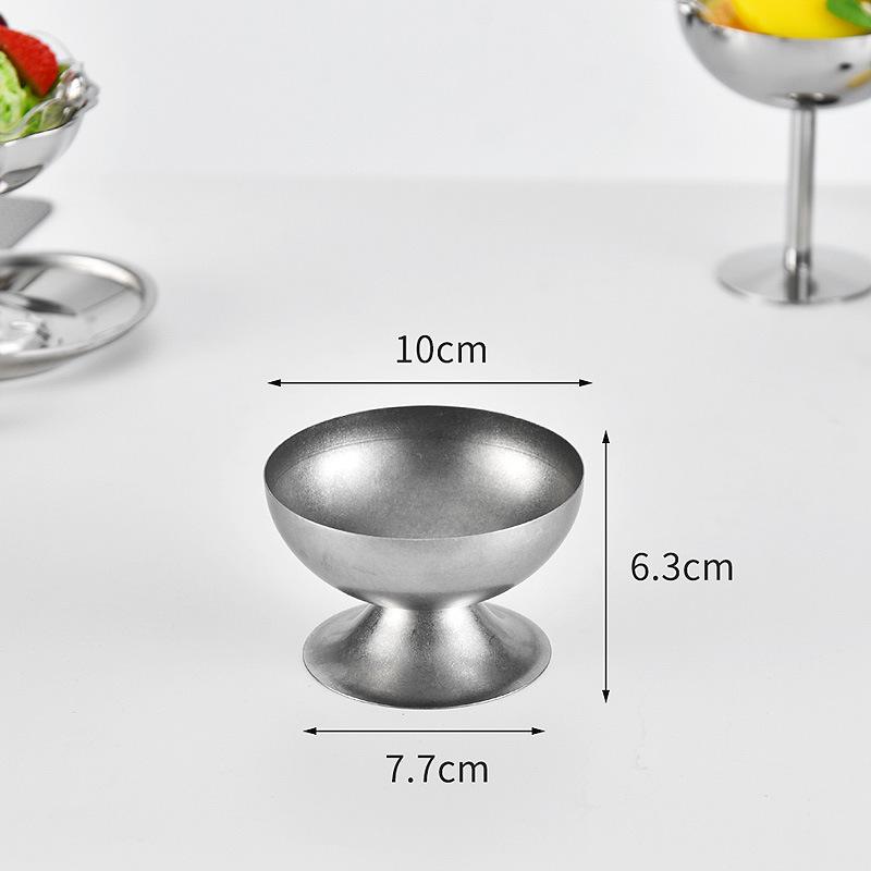 Retro nerezová dezertní miska - Styl Ins pohár na zmrzlinu a želé