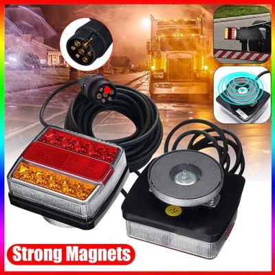 2 adet 12V Manyetik LED Kamyon Arka Lambası Arka Plaka Lambası Uyarı Fren Lambası Sinyal Römork Karavanlar Kampçılar ATV Tekne