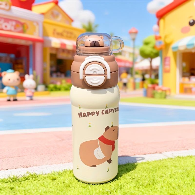 

Cute Capybara Kids Thermos Bottle With Straw Double Drink Cup Lid 316 Stainless Steel Vacuum Flask Insulated School Water Bottle 501-600ml