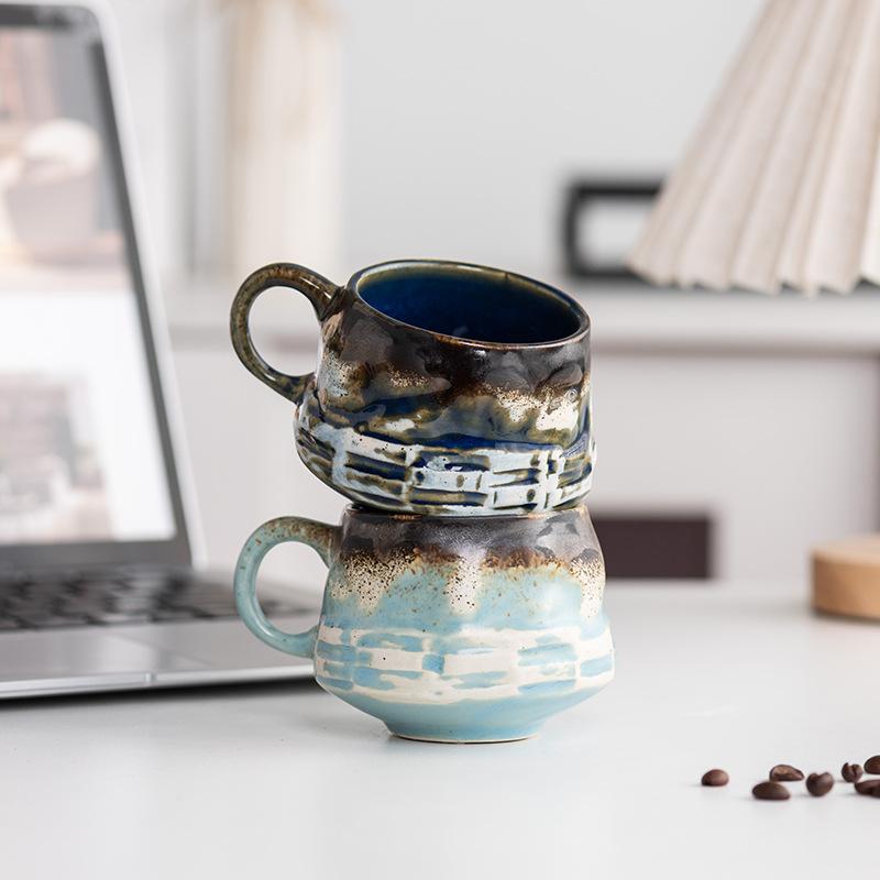 Vintage coffee cup and saucer set Ceramic cup afternoon tea mug cappuccino latte