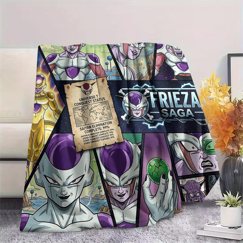 1PC Frieza Patterned Flannel Blanket Suitable For All Seasons For Home Decor Warmth And Comfort Gifts Holiday Present