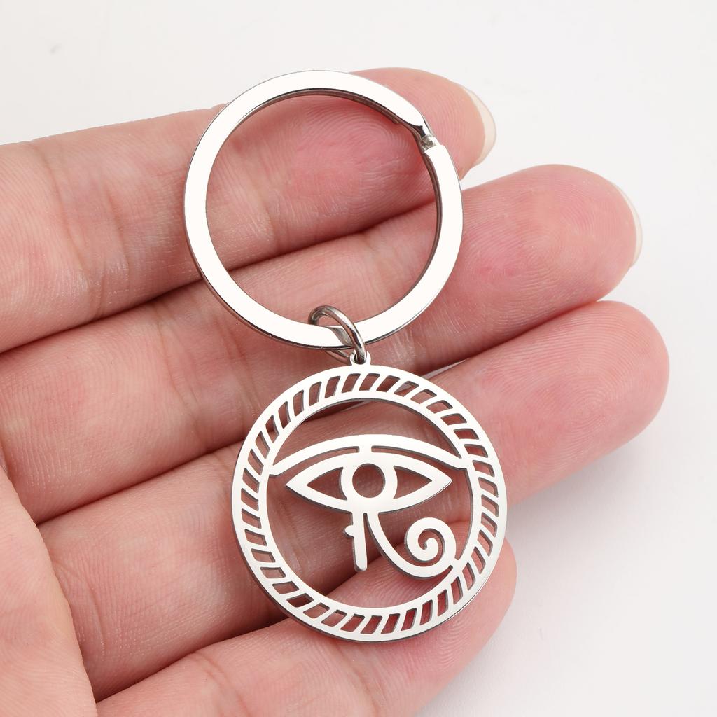 Egyptian Classic Eye of Horus Keychain for Men Women Ancient Egypt Rune Evil Eye Car Keychain Protection Amulet Jewelry Gift