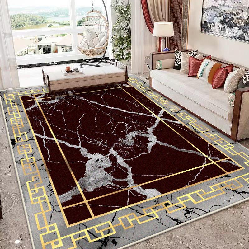 Nordic Marble Style Carpet for Living Room Light Luxury Decoration Sofa Easy Clean Soft Rug Bedroom Bedside Fluffy Non-slip Mat