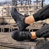 Rotating Button Safety Shoes Men Work Sneakers Indestructible Shoes Puncture-Proof Protective Shoes Work Boots Black Footwear
