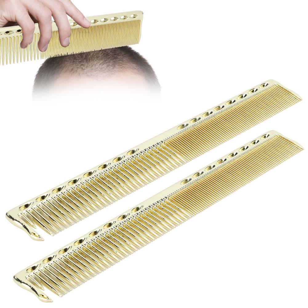 2pcs Professional Stainless Steel Haircut Comb Salon Hairdressing Comb Styling Tool