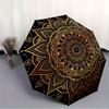 1 Stück Goldenes Mandala Automatischer Regenschirm - 8-Speichen Faltbares Design, Outdoor-Abenteuer und Familienfeiern yy250829024