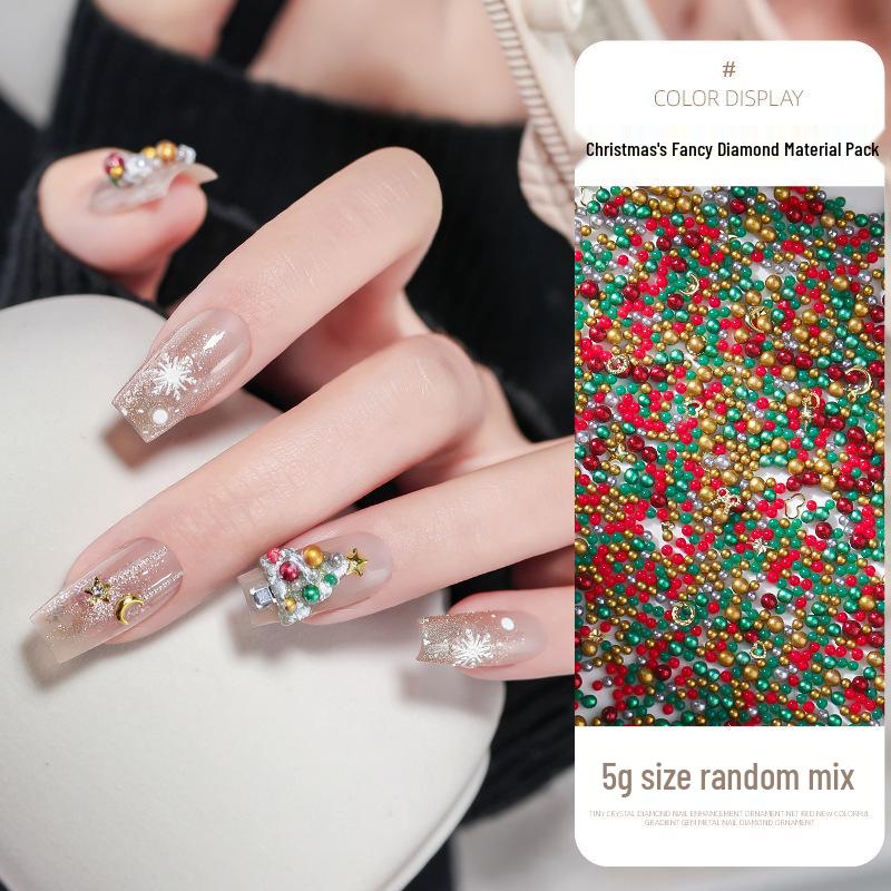 

Christmas Nail Art Mixed Beads & Bow Decorations