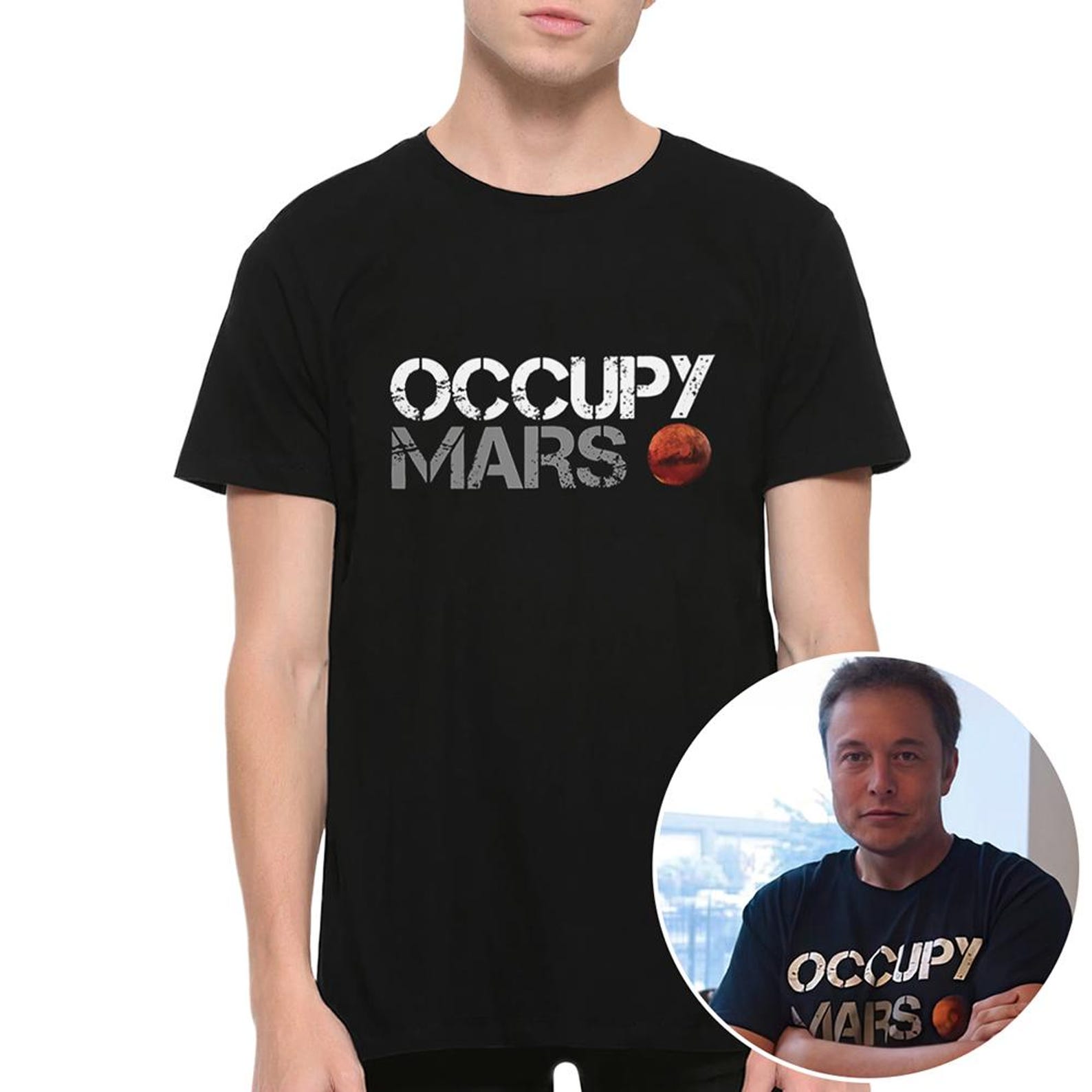 Occupy Mars Elon Musk T-Shirt, Men s and Women s Sizes (ELN-88504) XL