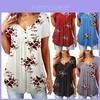 Elegantes Damen-T-Shirt-Oberteil mit Blumenmuster, kurzen Ärmeln und bequemem, lockerem Schnitt