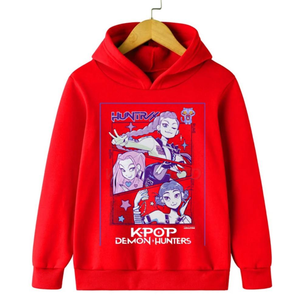 KPop Demon Hunters Hoodies Girls Boy Casual Tops 2025 Movie Graphic Sweatshirt Fashion Pullover K-Pop Demon Hunters Kids Clothes