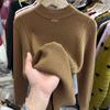 Versatile Women's Sweater Autumn and Winter Half-high Collar Knitted Top Large Size Base Shirt Trendy